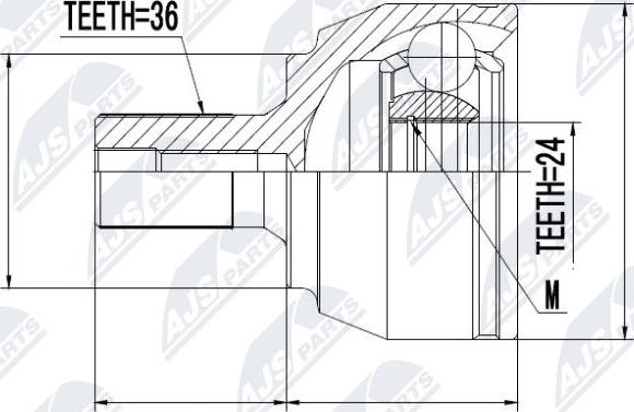 NTY NPZ-FR-015 - Каре комплект, полуоска vvparts.bg