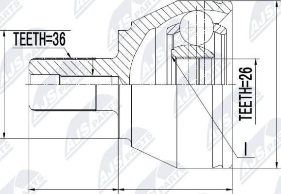 NTY NPZ-FR-016 - Каре комплект, полуоска vvparts.bg