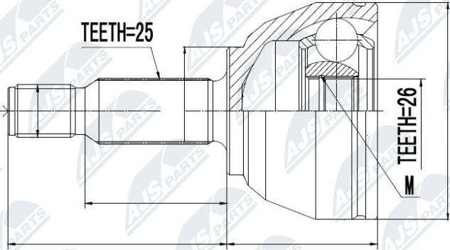 NTY NPZ-FR-017 - Каре комплект, полуоска vvparts.bg