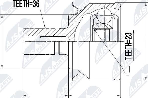 NTY NPZ-FR-031 - Каре комплект, полуоска vvparts.bg