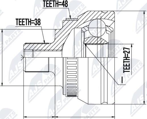 NTY NPZ-FR-020 - Каре комплект, полуоска vvparts.bg