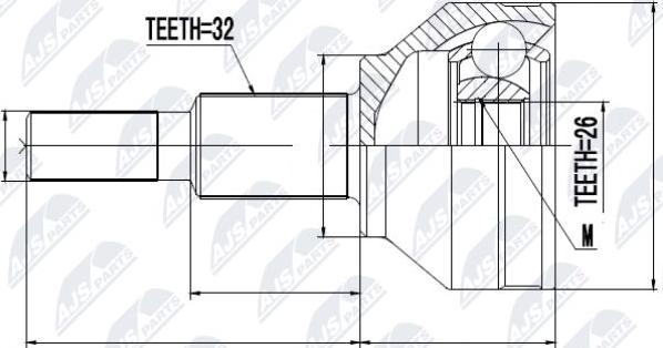 NTY NPZ-FT-054 - Каре комплект, полуоска vvparts.bg