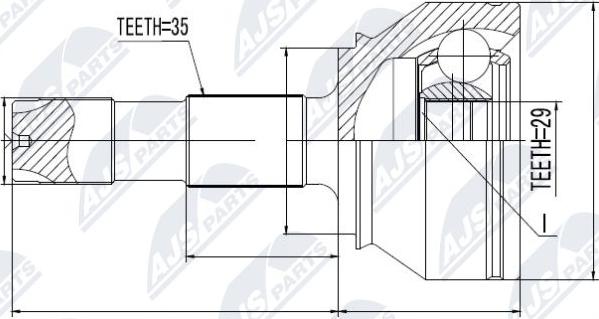 NTY NPZ-FT-055 - Каре комплект, полуоска vvparts.bg