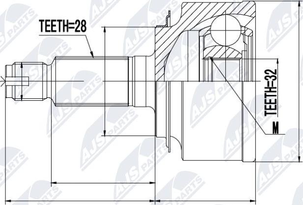 NTY NPZ-HD-044 - Каре комплект, полуоска vvparts.bg