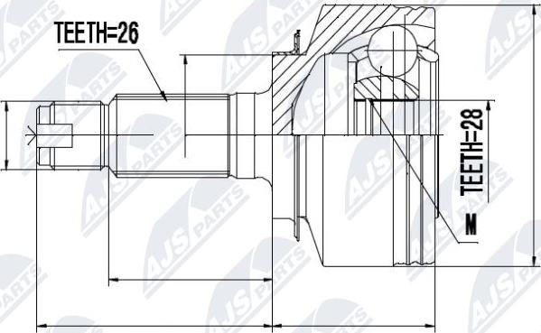 NTY NPZ-HD-039 - Каре комплект, полуоска vvparts.bg