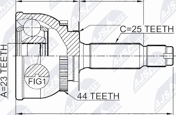 NTY NPZ-HY-549 - Каре комплект, полуоска vvparts.bg