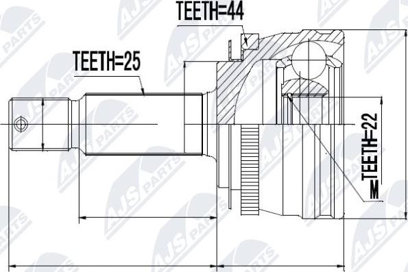 NTY NPZ-HY-540 - Каре комплект, полуоска vvparts.bg