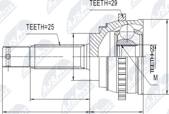 NTY NPZ-HY-541 - Каре комплект, полуоска vvparts.bg