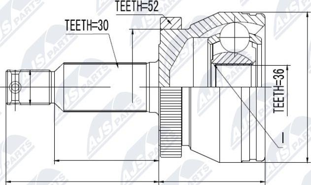 NTY NPZ-HY-504 - Каре комплект, полуоска vvparts.bg