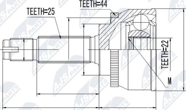 NTY NPZ-HY-539 - Каре комплект, полуоска vvparts.bg