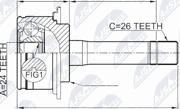 NTY NPZ-KA-348 - Каре комплект, полуоска vvparts.bg