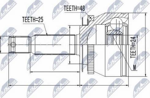 NTY NPZ-KA-343 - Каре комплект, полуоска vvparts.bg