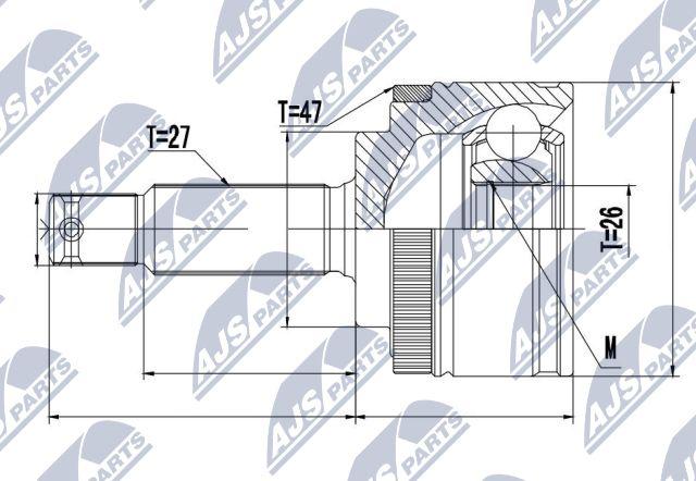 NTY NPZ-KA-358 - Каре комплект, полуоска vvparts.bg