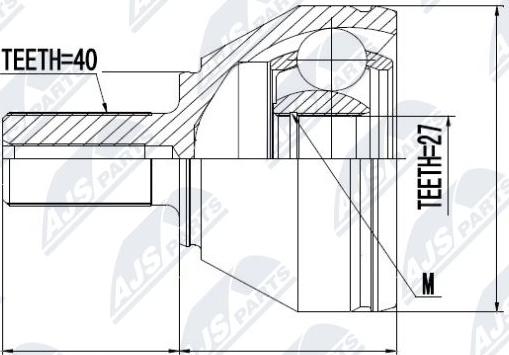 NTY NPZ-LR-004 - Каре комплект, полуоска vvparts.bg