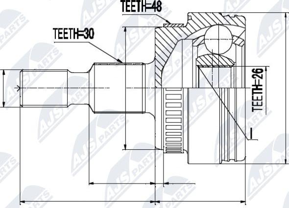 NTY NPZ-ME-009 - Каре комплект, полуоска vvparts.bg