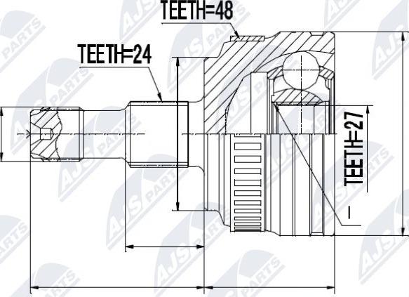 NTY NPZ-ME-005 - Каре комплект, полуоска vvparts.bg