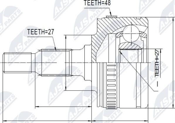 NTY NPZ-ME-002 - Каре комплект, полуоска vvparts.bg