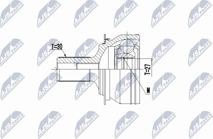 NTY NPZ-ME-022 - Каре комплект, полуоска vvparts.bg