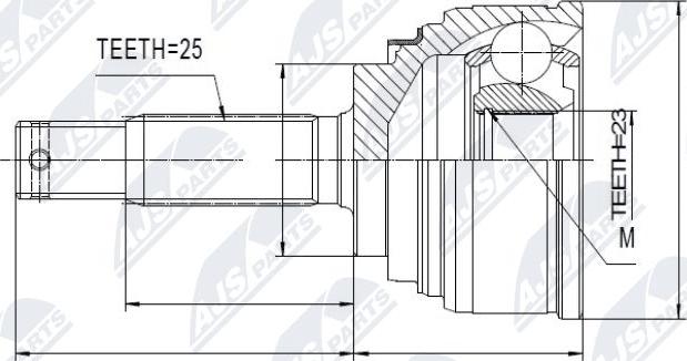 NTY NPZ-MS-005 - Каре комплект, полуоска vvparts.bg