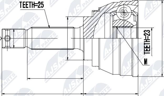 NTY NPZ-MS-002 - Каре комплект, полуоска vvparts.bg