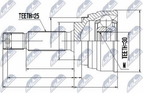 NTY NPZ-MS-015 - Каре комплект, полуоска vvparts.bg