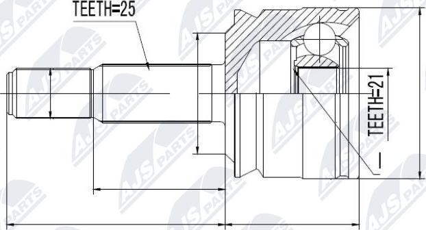 NTY NPZ-MS-020 - Каре комплект, полуоска vvparts.bg