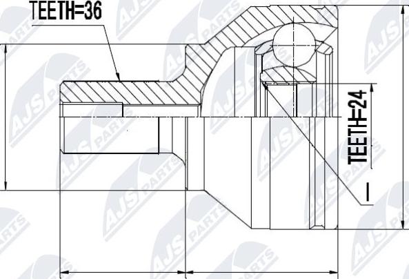 NTY NPZ-MZ-044 - Каре комплект, полуоска vvparts.bg