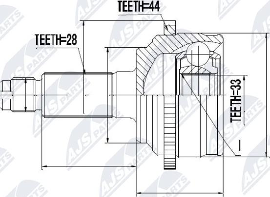 NTY NPZ-MZ-054 - Каре комплект, полуоска vvparts.bg