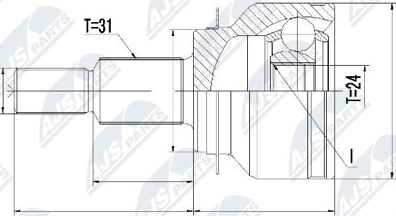 NTY NPZ-MZ-055 - Каре комплект, полуоска vvparts.bg