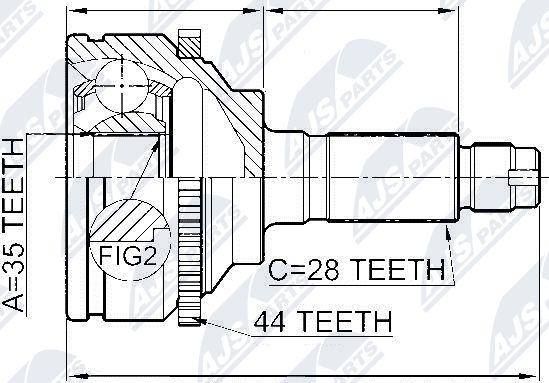 NTY NPZ-MZ-002 - Каре комплект, полуоска vvparts.bg