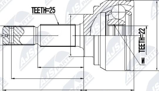 NTY NPZ-NS-069 - Каре комплект, полуоска vvparts.bg