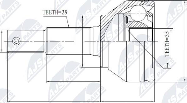 NTY NPZ-NS-084 - Каре комплект, полуоска vvparts.bg