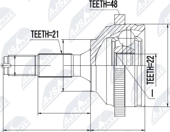 NTY NPZ-PE-020 - Каре комплект, полуоска vvparts.bg