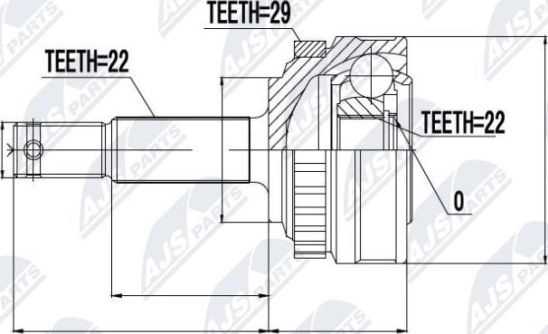 NTY NPZ-PL-005 - Каре комплект, полуоска vvparts.bg