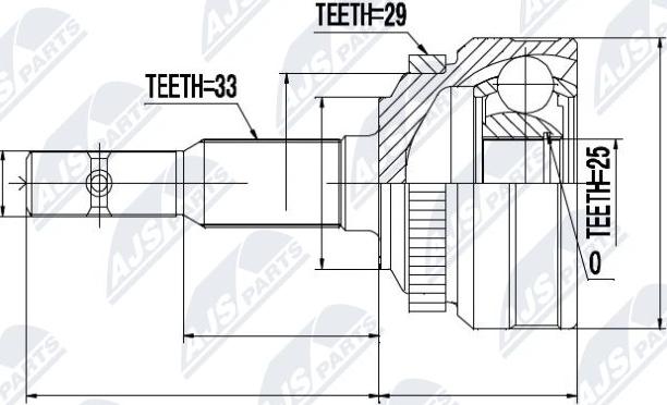 NTY NPZ-PL-003 - Каре комплект, полуоска vvparts.bg