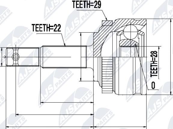 NTY NPZ-PL-007 - Каре комплект, полуоска vvparts.bg