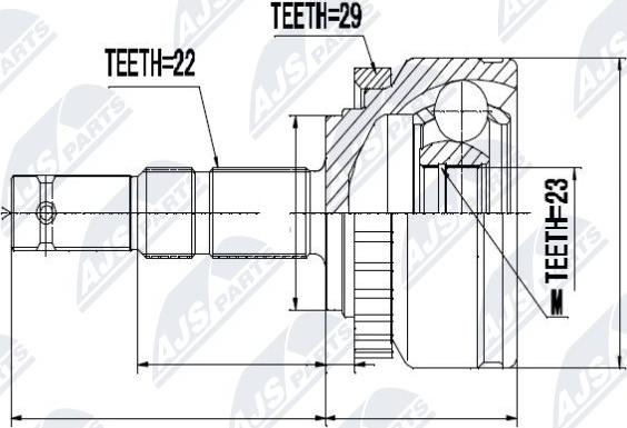 NTY NPZ-PL-015 - Каре комплект, полуоска vvparts.bg