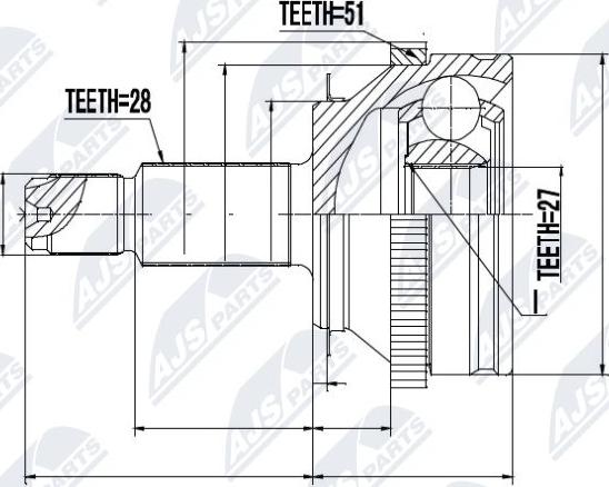 NTY NPZ-PL-018 - Каре комплект, полуоска vvparts.bg