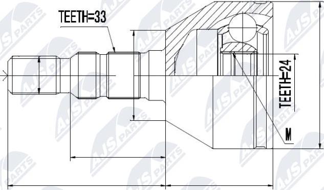 NTY NPZ-PL-025 - Каре комплект, полуоска vvparts.bg