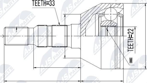 NTY NPZ-PL-026 - Каре комплект, полуоска vvparts.bg