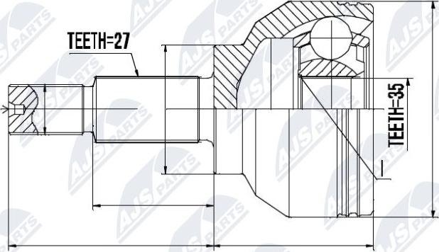 NTY NPZ-RE-019 - Каре комплект, полуоска vvparts.bg