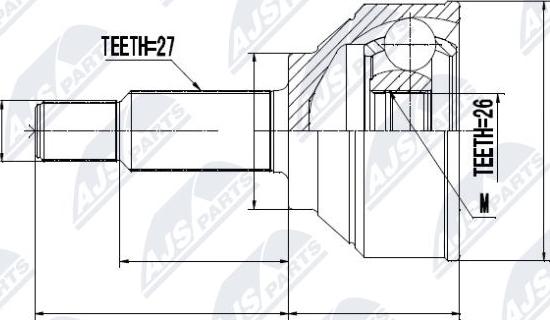 NTY NPZ-RE-014 - Каре комплект, полуоска vvparts.bg