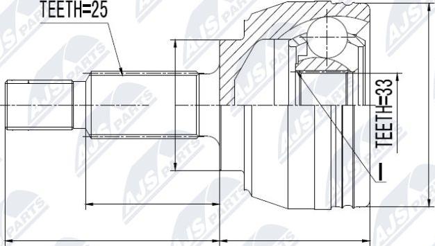 NTY NPZ-RE-017 - Каре комплект, полуоска vvparts.bg