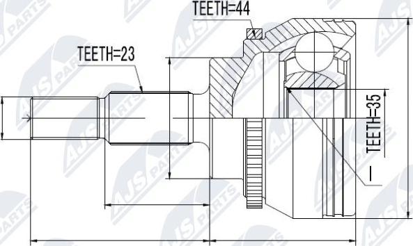 NTY NPZ-RE-031 - Каре комплект, полуоска vvparts.bg