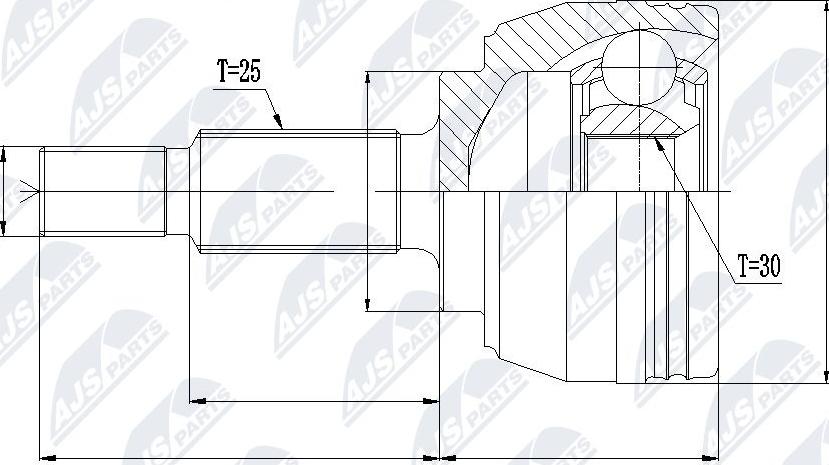 NTY NPZ-RE-032 - Каре комплект, полуоска vvparts.bg