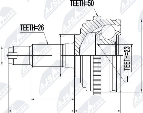 NTY NPZ-RV-004 - Каре комплект, полуоска vvparts.bg