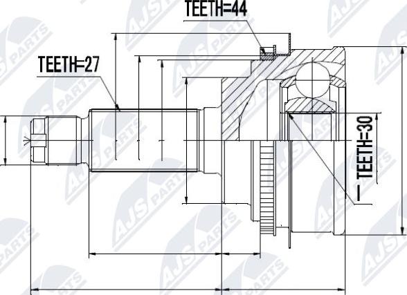 NTY NPZ-SB-011 - Каре комплект, полуоска vvparts.bg