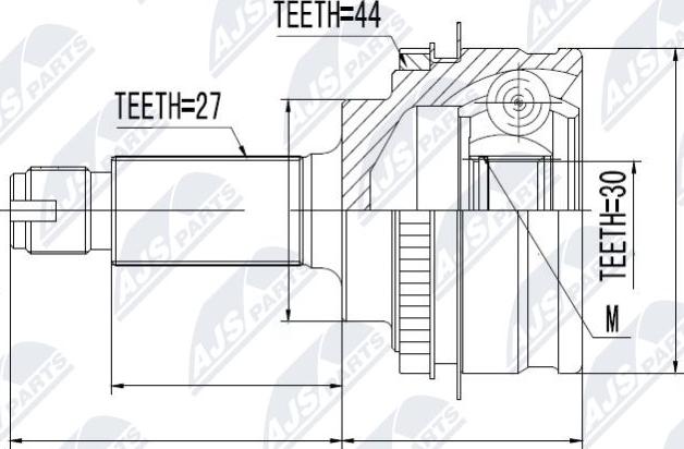 NTY NPZ-SB-013 - Каре комплект, полуоска vvparts.bg