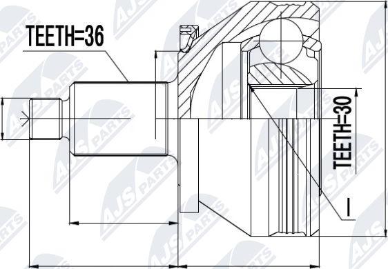 NTY NPZ-SK-005 - Каре комплект, полуоска vvparts.bg