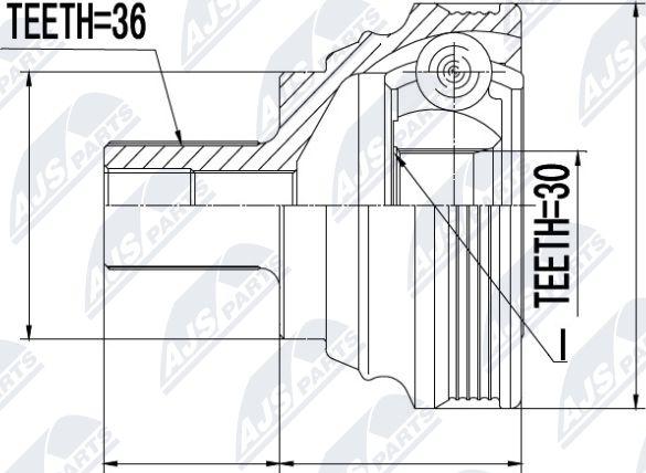 NTY NPZ-SK-007 - Каре комплект, полуоска vvparts.bg